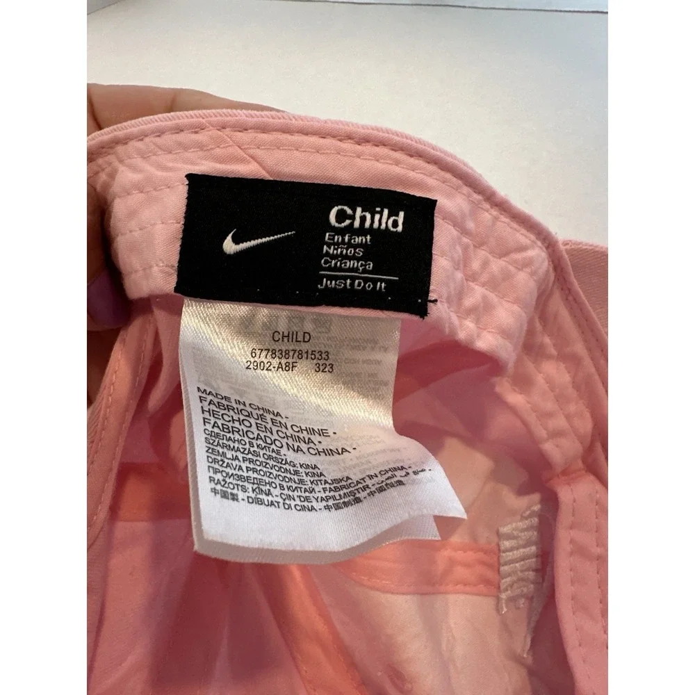 Nike Pink Toddler Child Hat Canvas Adjustable White Swoosh